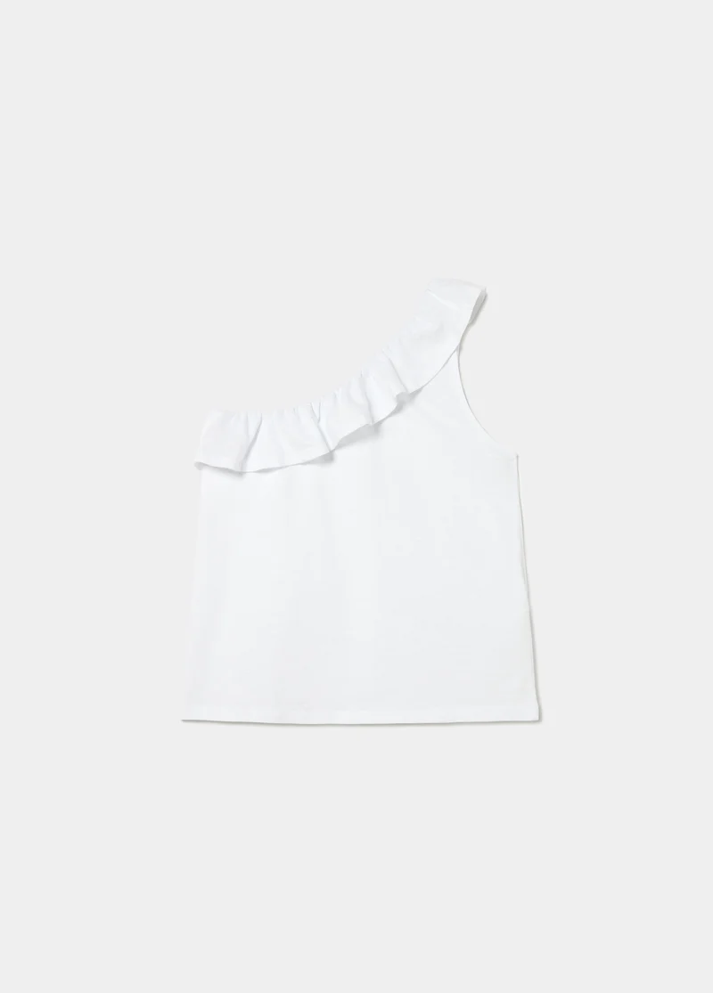 Asymmetrical ruffle t-shirt