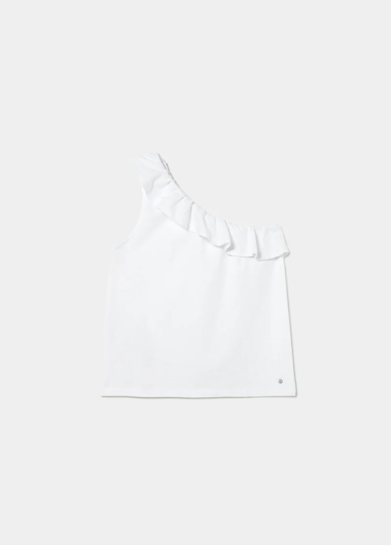 Asymmetrical ruffle t-shirt