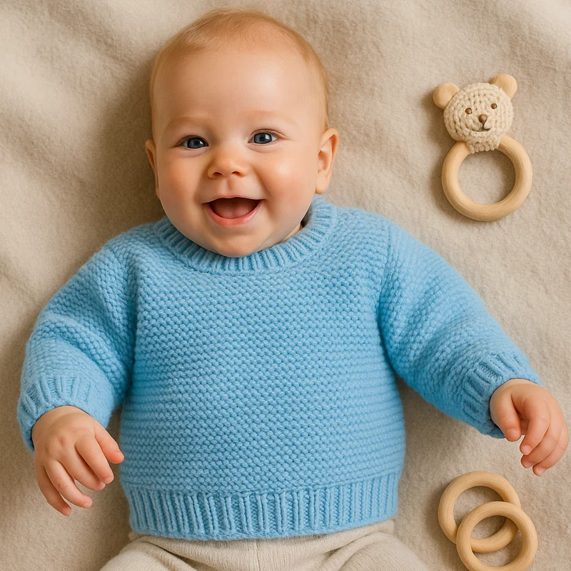 Strick-Set BabyLana Baby-Pullover (inkl. Strickanleitung)