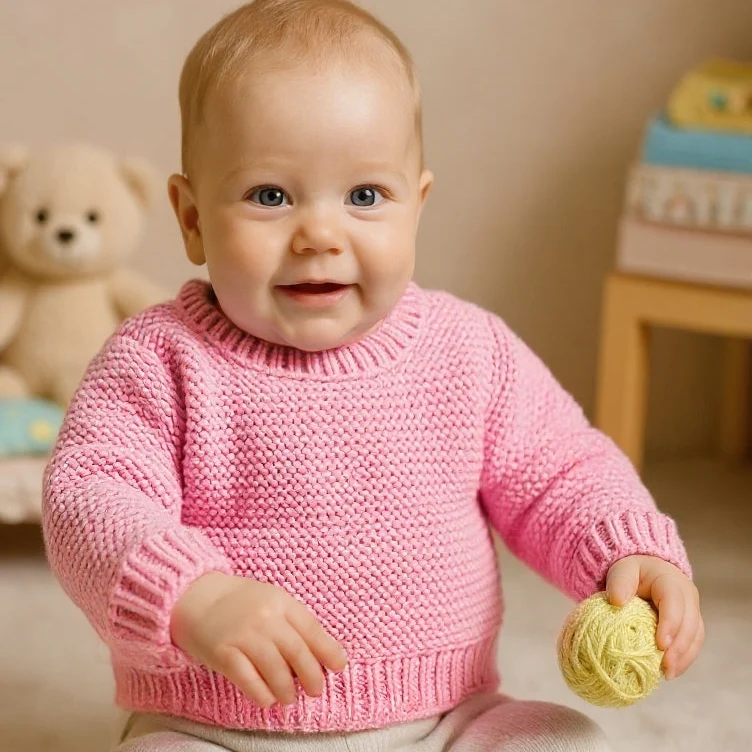Strick-Set BabyLana Baby-Pullover (inkl. Strickanleitung)