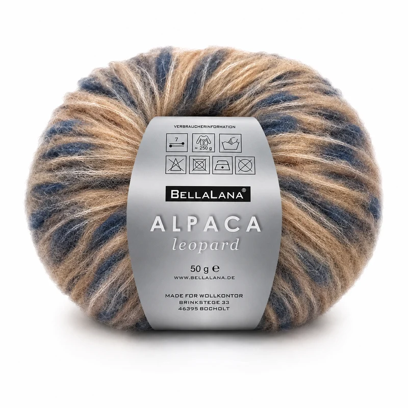 Strick-Set ALPACA Leopard Zopf-Pullover (inkl. Strickanleitung)
