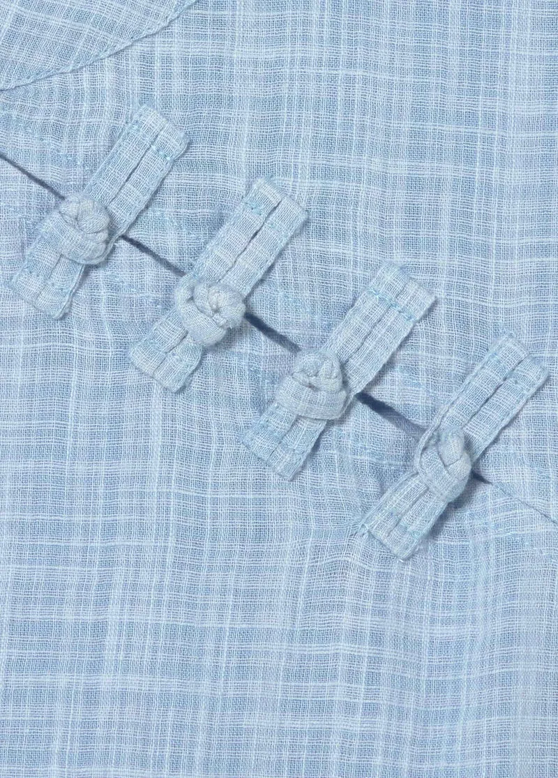 Checked blouse with Japanese detail