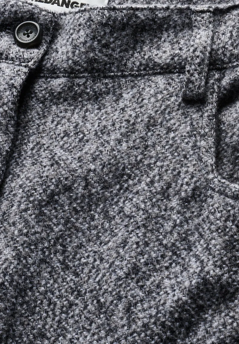 TWEED BARREL HOSE | mid grey melange-oatmilk