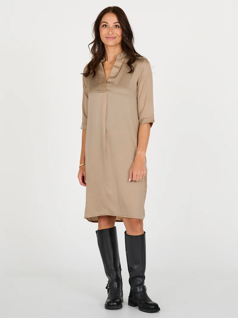 CILJE Tunika-Kleid einfarbig - sand