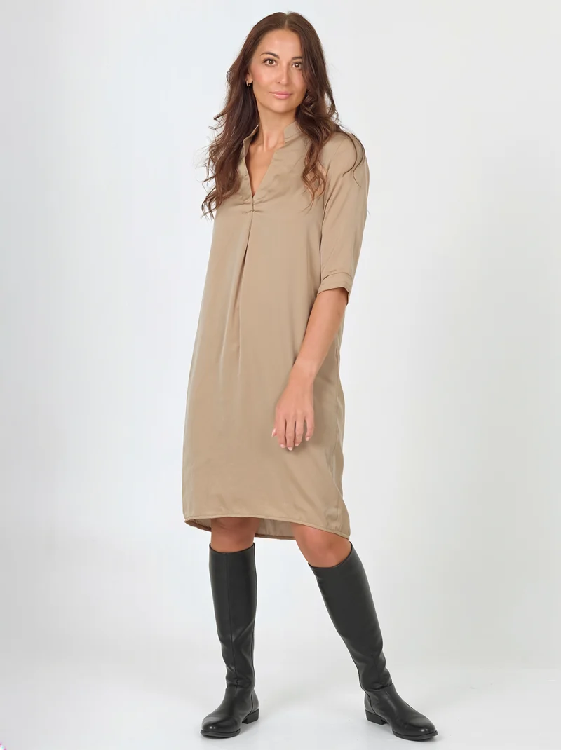 CILJE Tunika-Kleid einfarbig - sand