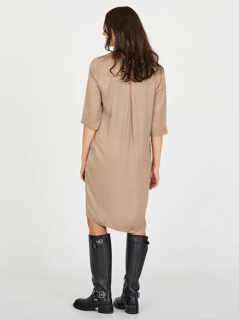 CILJE Tunika-Kleid einfarbig - sand