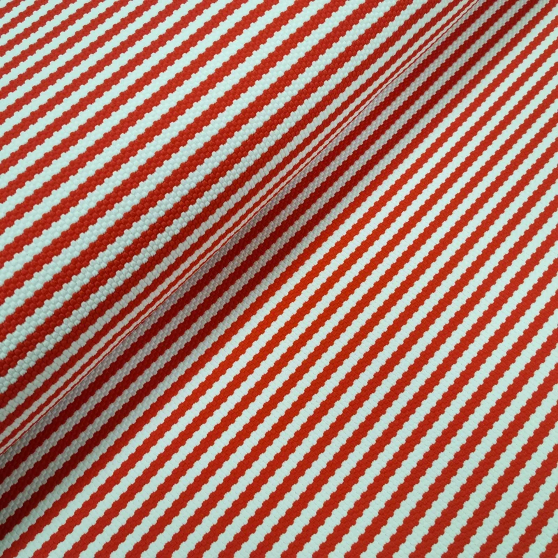 Jacquardjersey gestreift rot, weiß Waben
