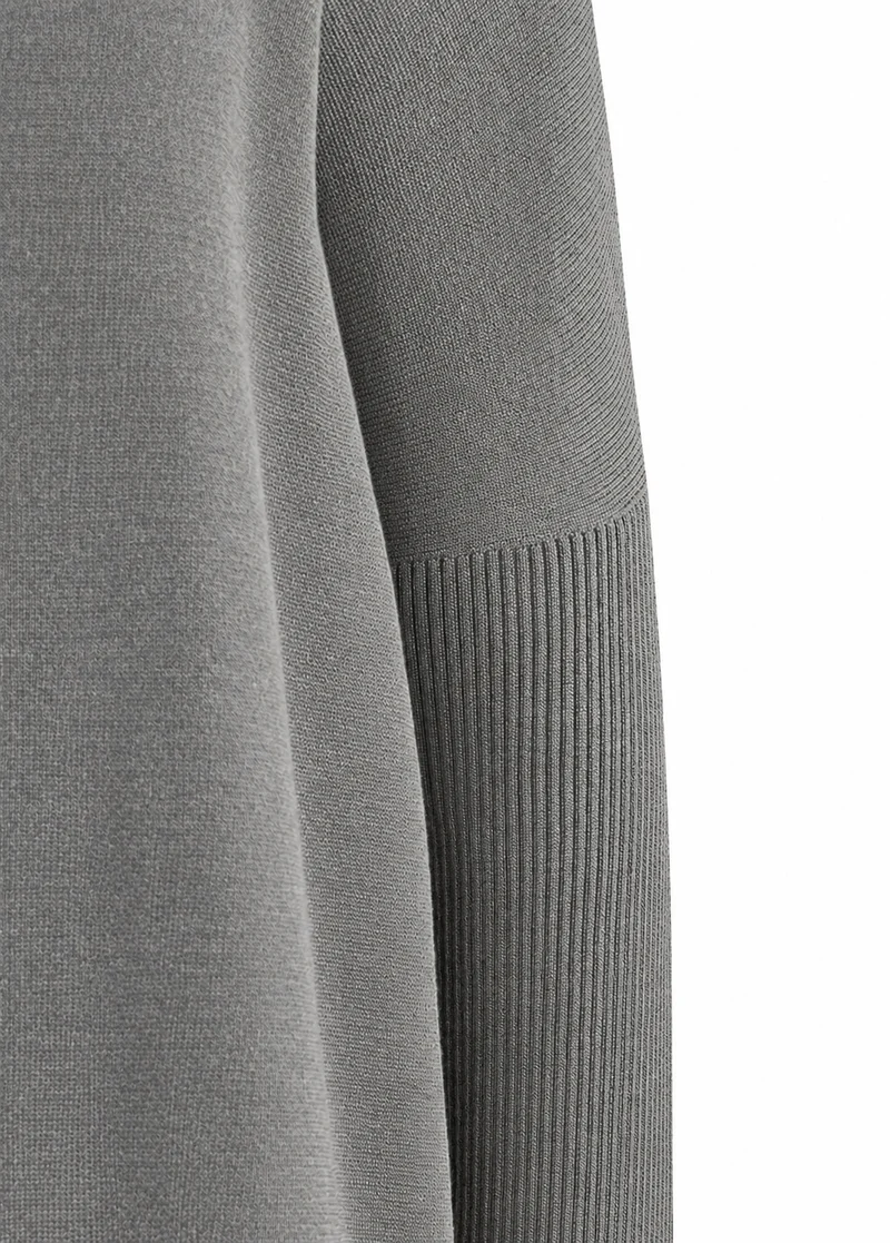 Oversize-Pullover mit Struktur – 100 % Made in Germany Titan