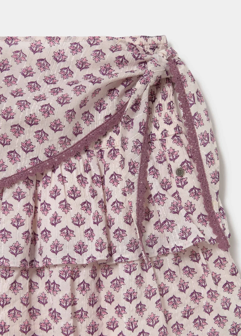 Short scarf-print skirt