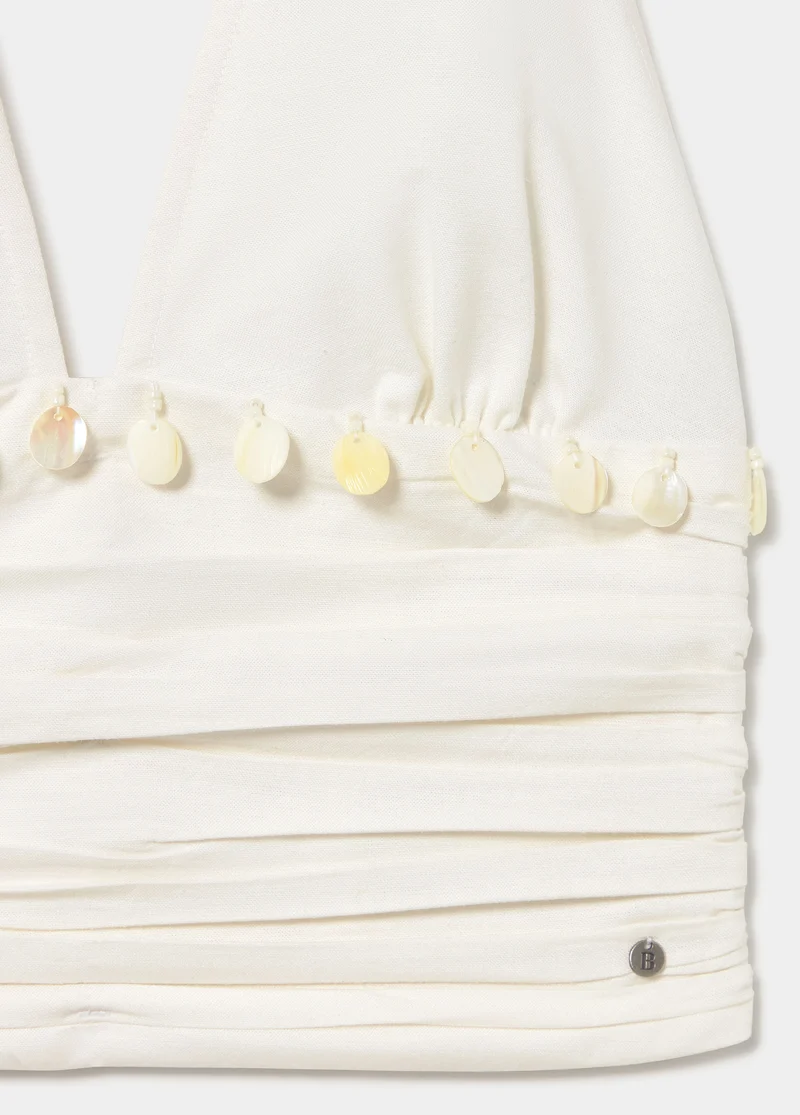 Halter top with shell detail