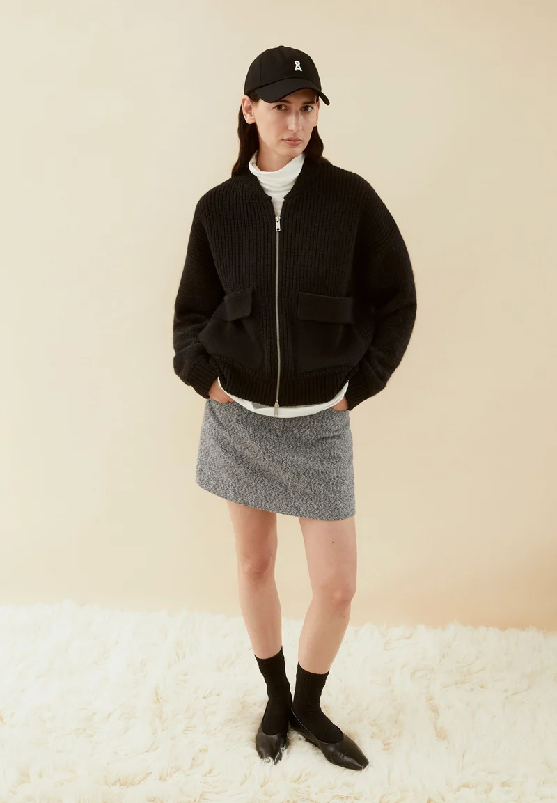 TWEED-ROCK | mid grey melange-oatmilk