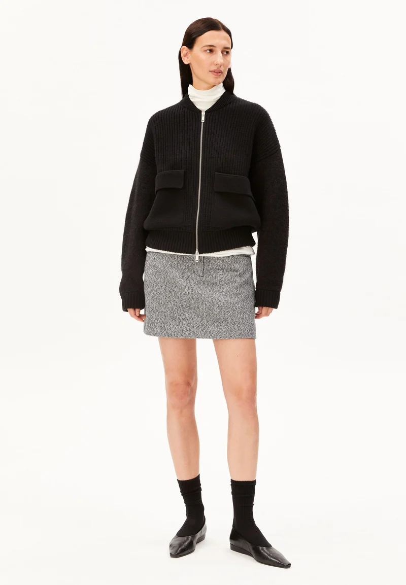 TWEED-ROCK | mid grey melange-oatmilk