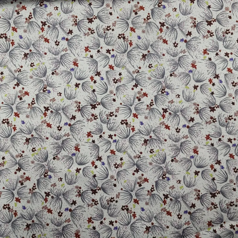 Baumwollstoff mit Blumenmuster und Stretch