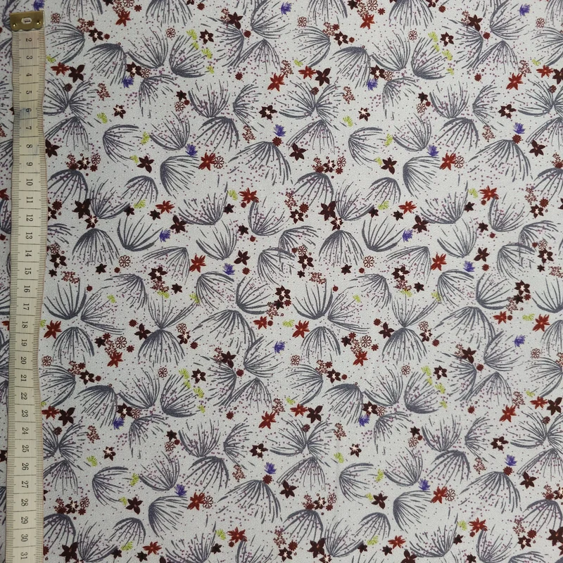 Baumwollstoff mit Blumenmuster und Stretch