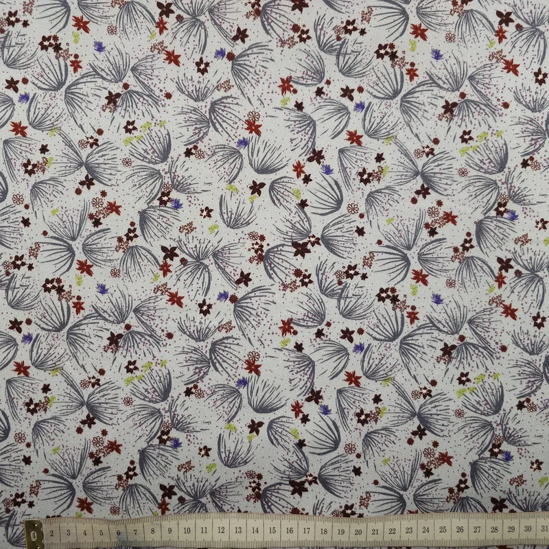 Baumwollstoff mit Blumenmuster und Stretch