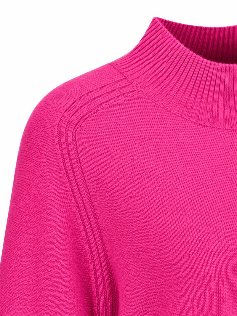 Stehkragenpullover aus edlem Woll-Kaschmir-Mix Pink