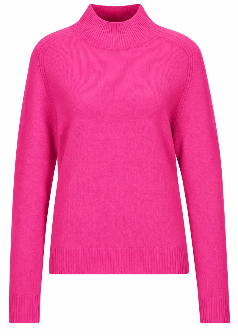 Stehkragenpullover aus edlem Woll-Kaschmir-Mix Pink