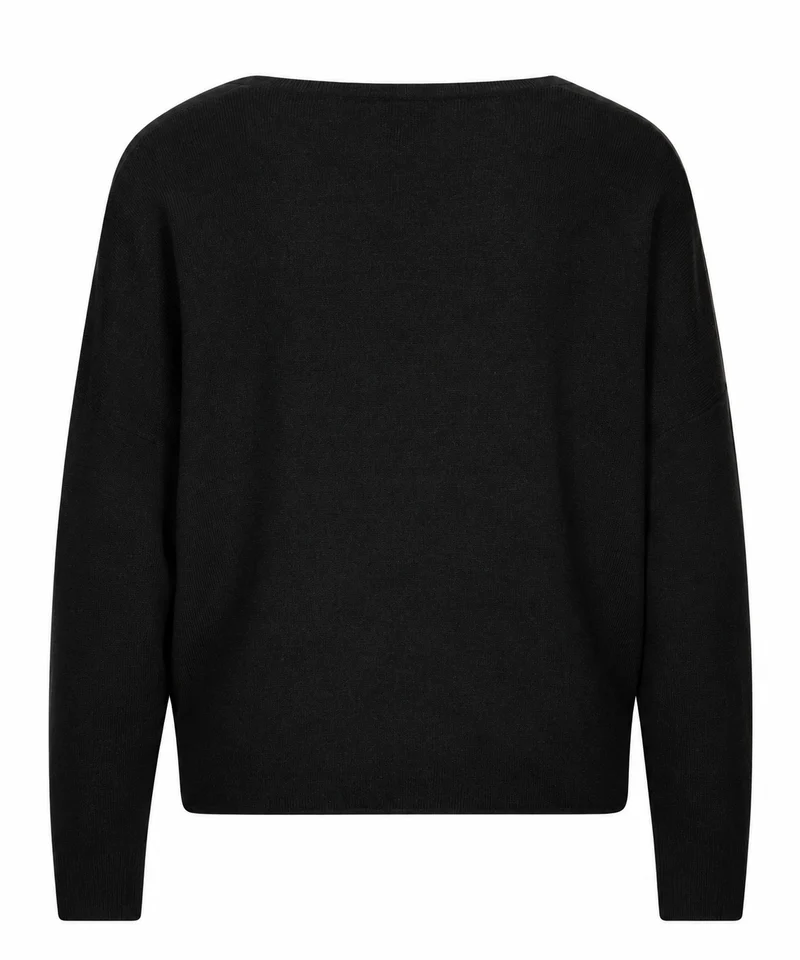 V-Pullover aus feiner Woll-Kaschmir-Qualität Schwarz
