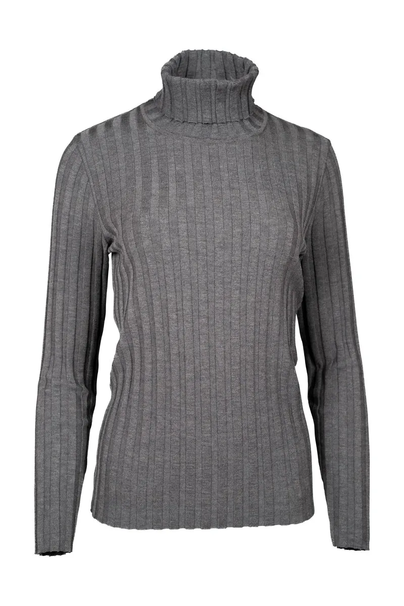 Modischer Rippenrolli in Farbe Silber | 100% Made in Germany