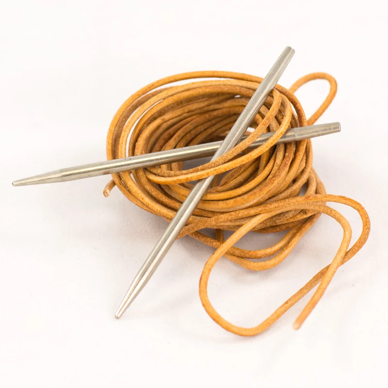 Leder Kordel und Nadel Set, Cokoknits