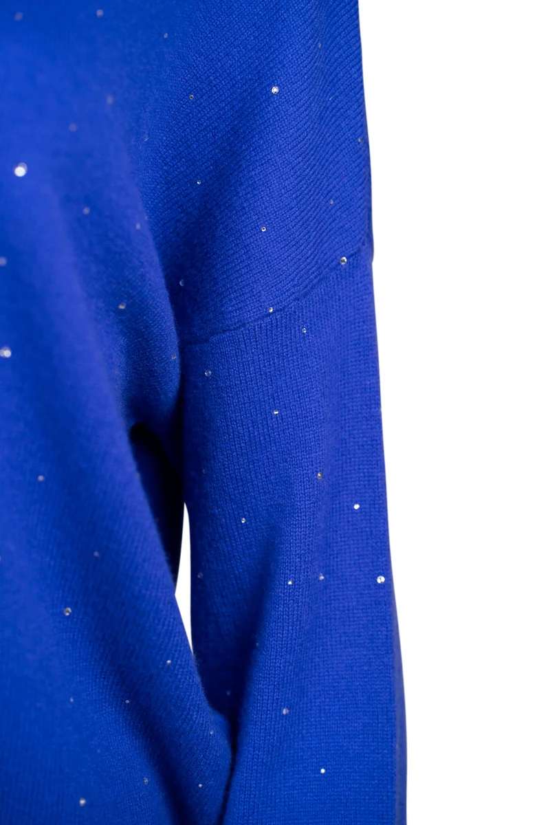 Steinchenpullover mit Kaschmir