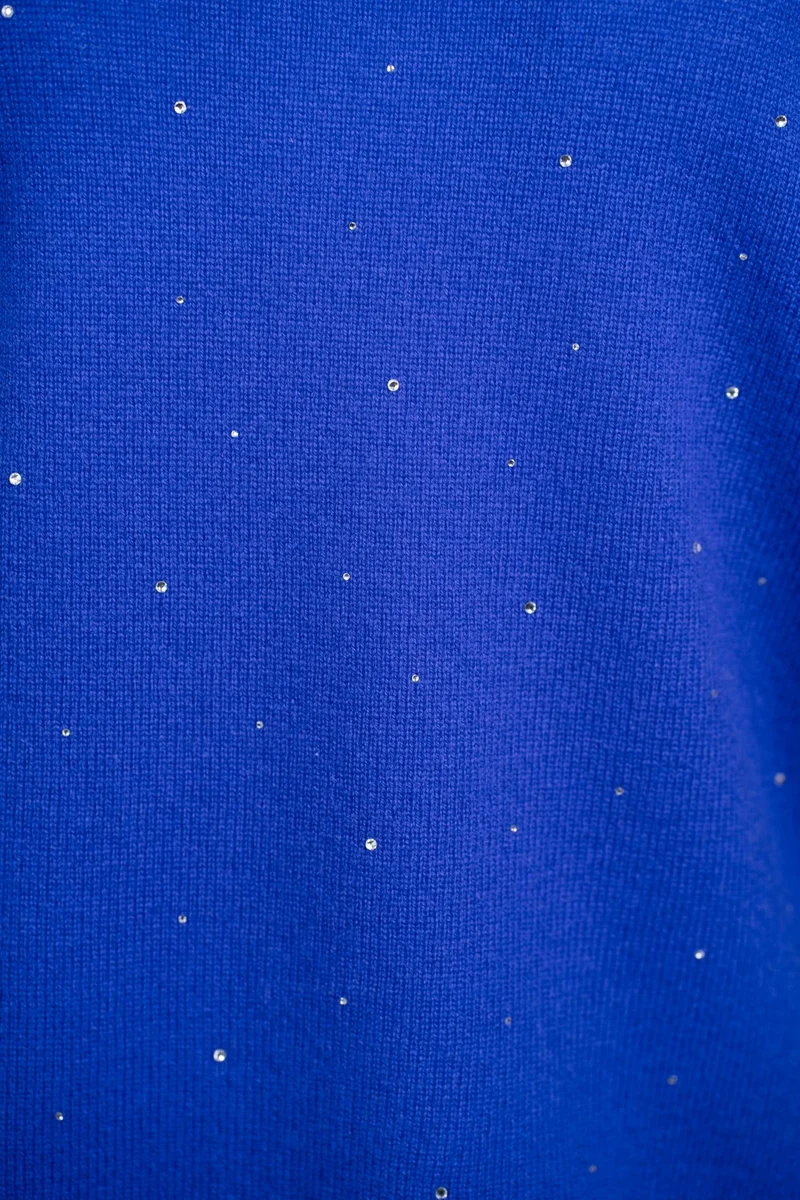 Steinchenpullover mit Kaschmir