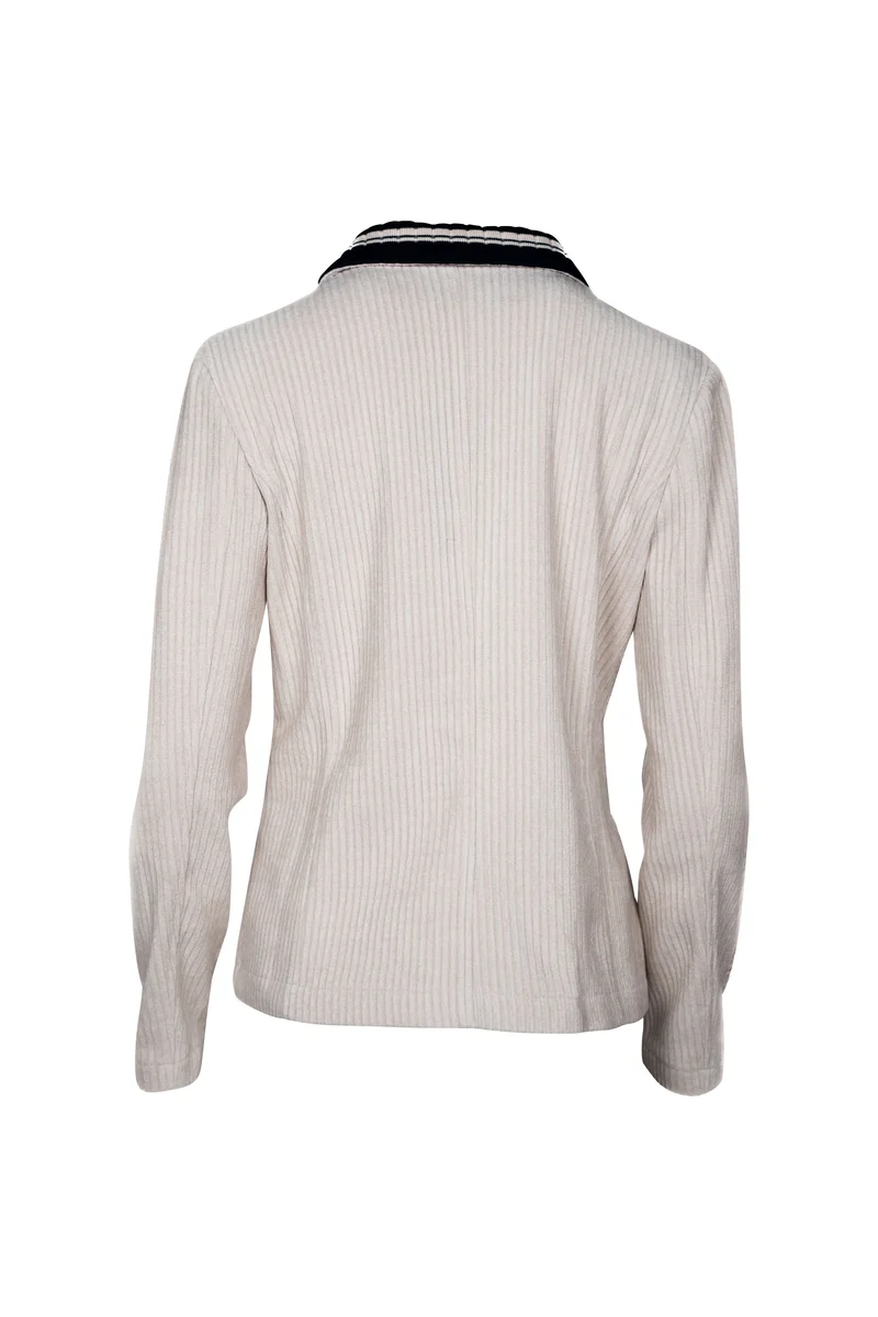 Cord-Blazer mit Strickkragen