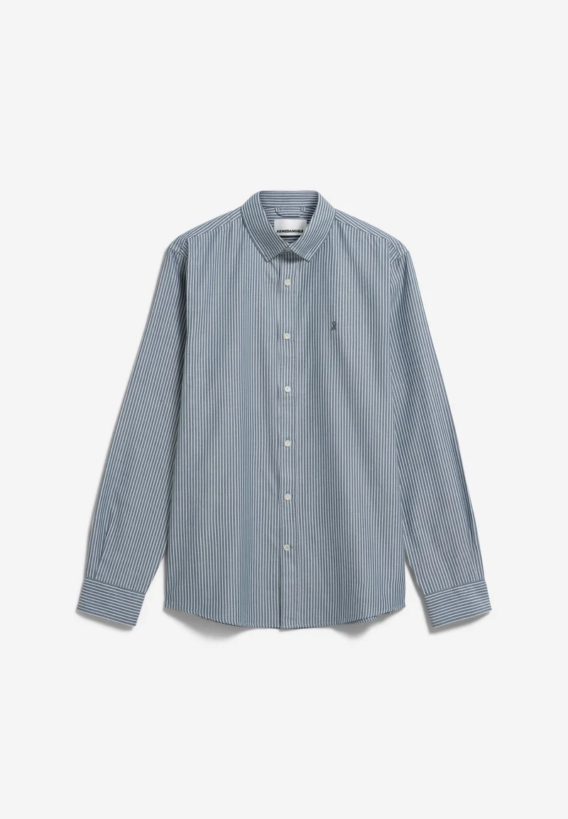 QUAASA GESTREIFTES LANGARMHEMD | petrol velvet