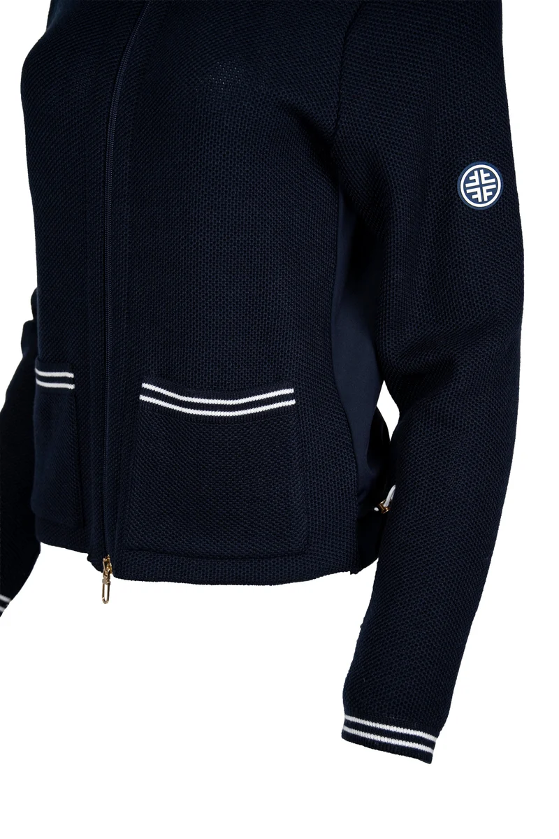 Sportive Strickjacke mit Jerseyrücken | 100% Made in Germany