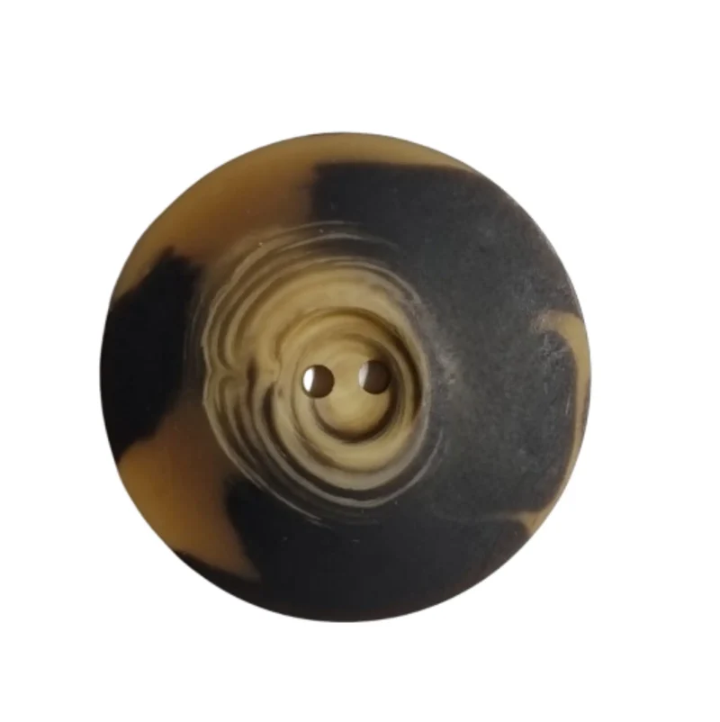 Zweiloch Knopf 45 mm Schwarz Beige meliert