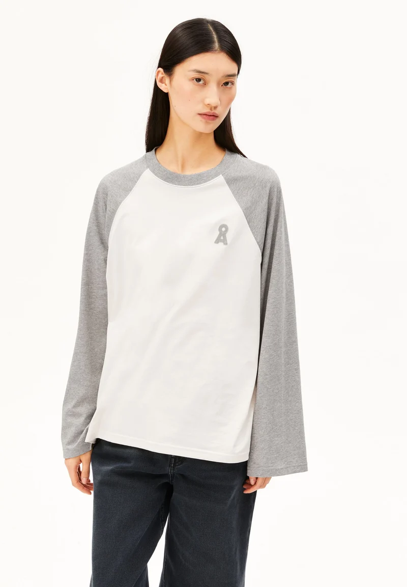 ICONIC Å RAGLAN-LANGARMSHIRT | undyed-silver melange