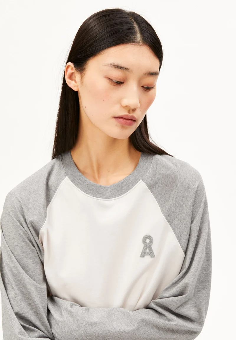 ICONIC Å RAGLAN-LANGARMSHIRT | undyed-silver melange