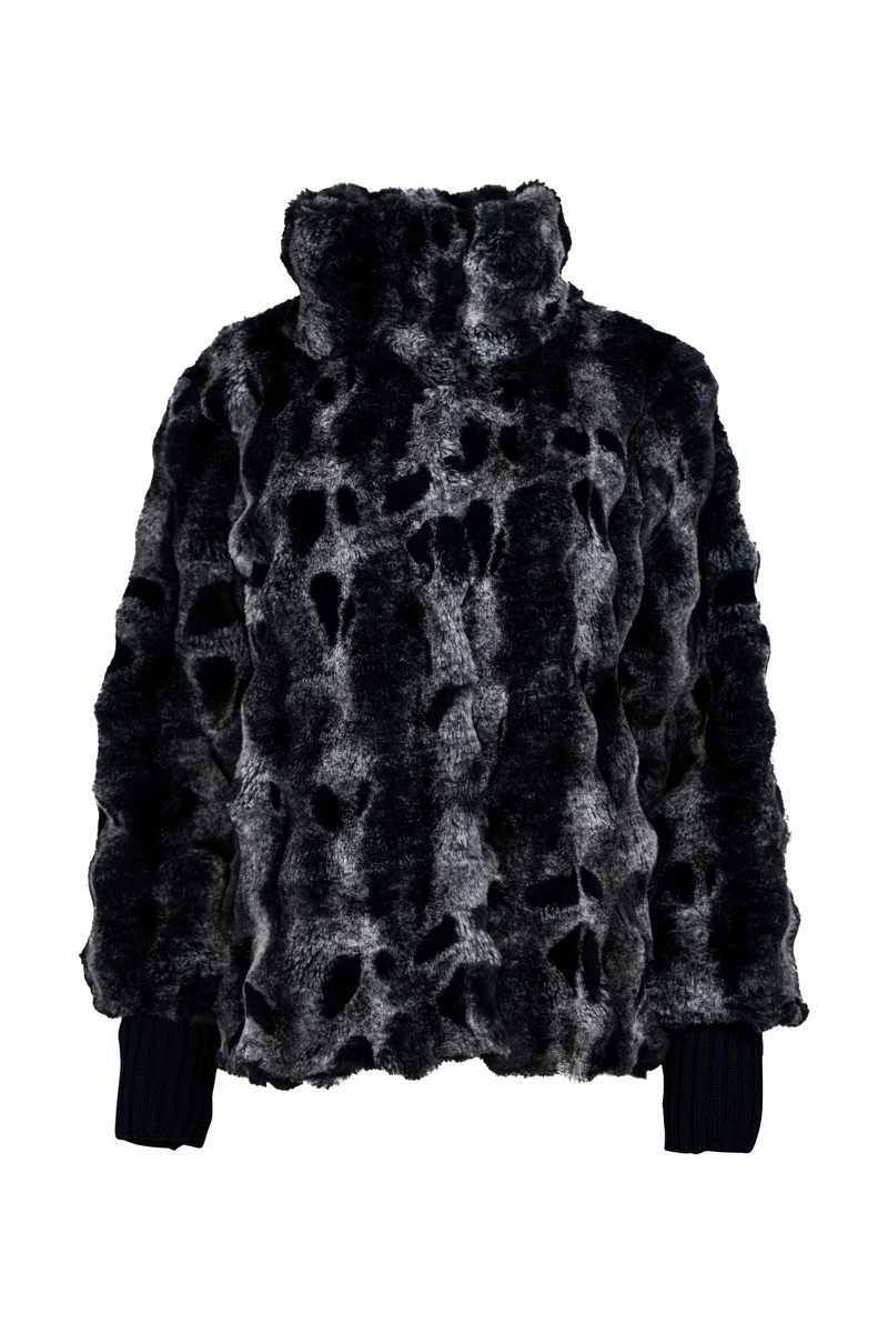 Fantastische Jacke mit Fell und Strickbündchen