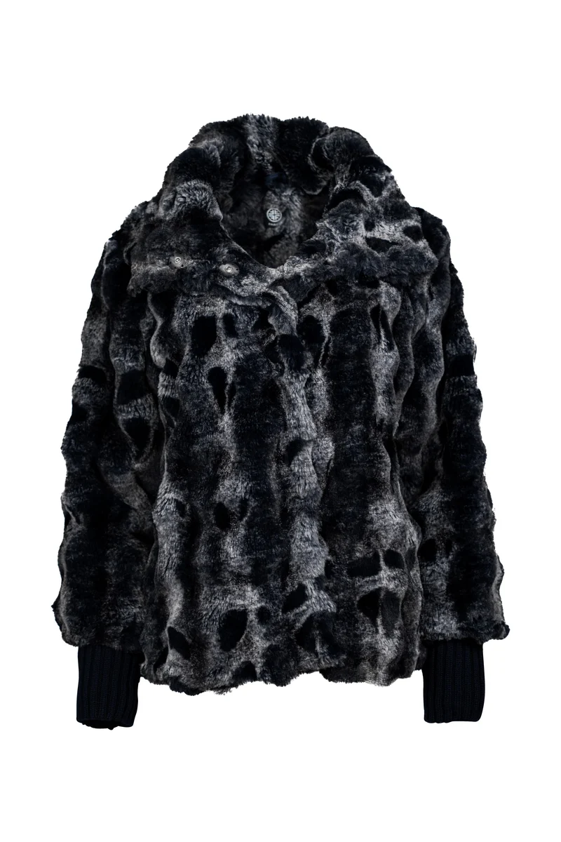 Fantastische Jacke mit Fell und Strickbündchen