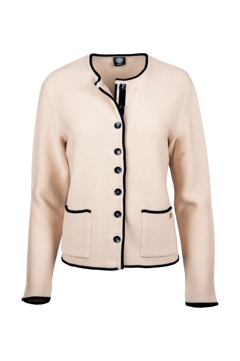 Trachtenjacke mit Samtband in Farbe Sand | 100% Made in Germany