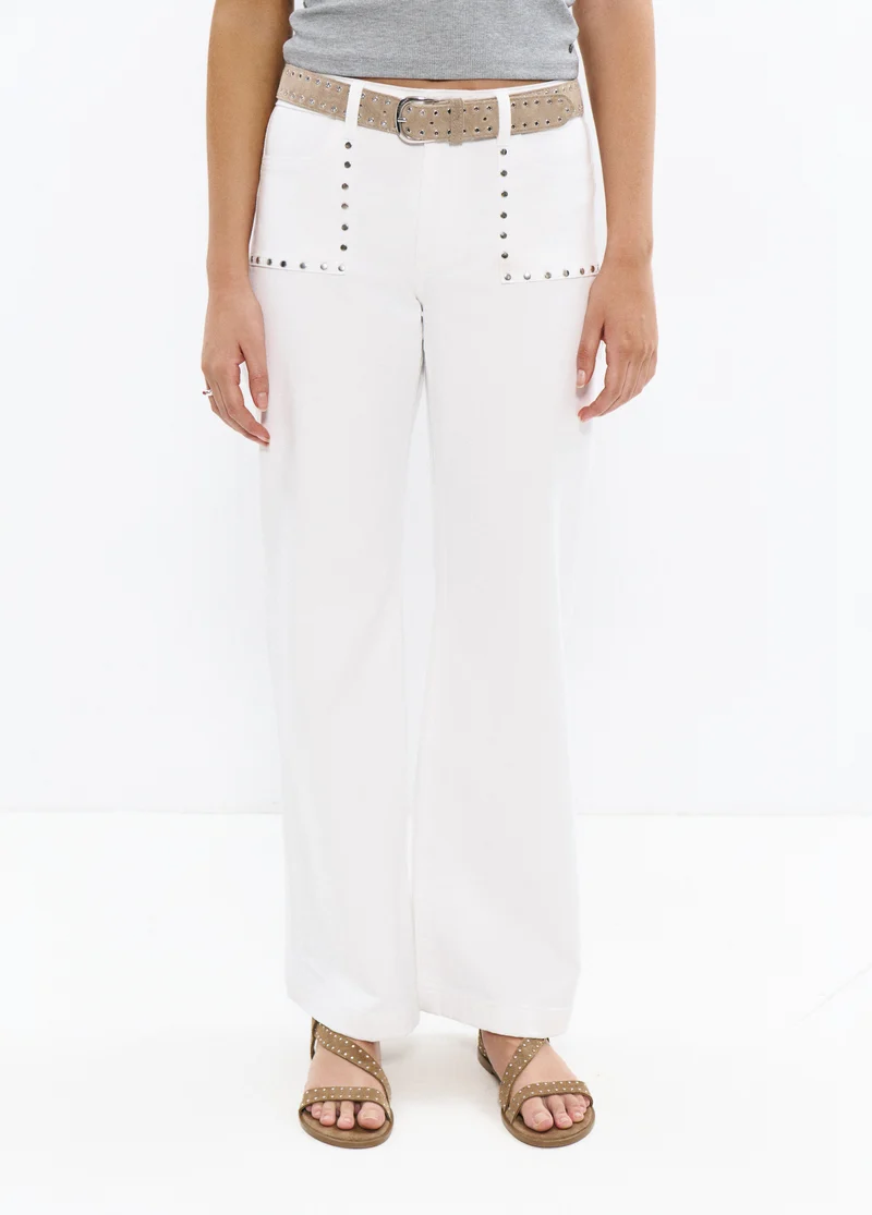 Culotte pants with studs