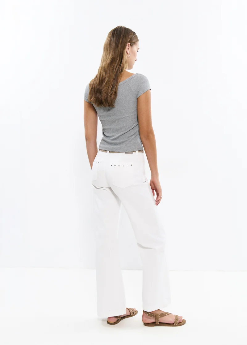Culotte pants with studs