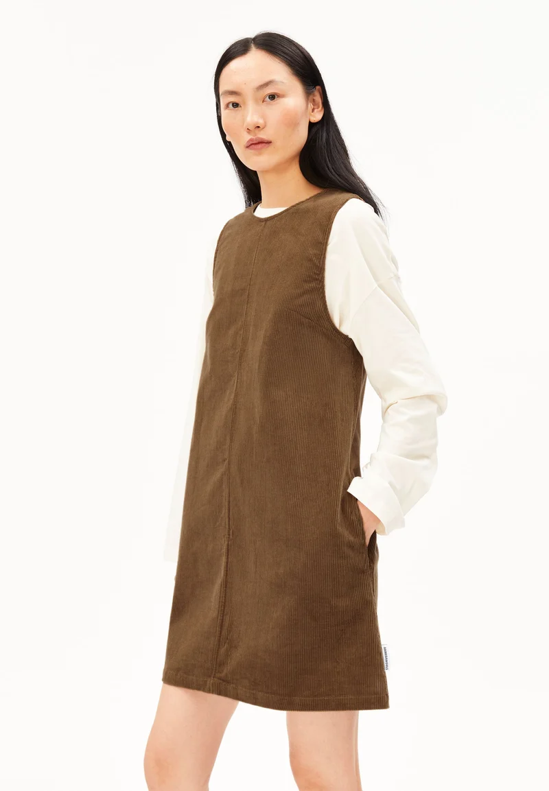CORD-MINI-KLEID MIT RUNDHALS | amberwood