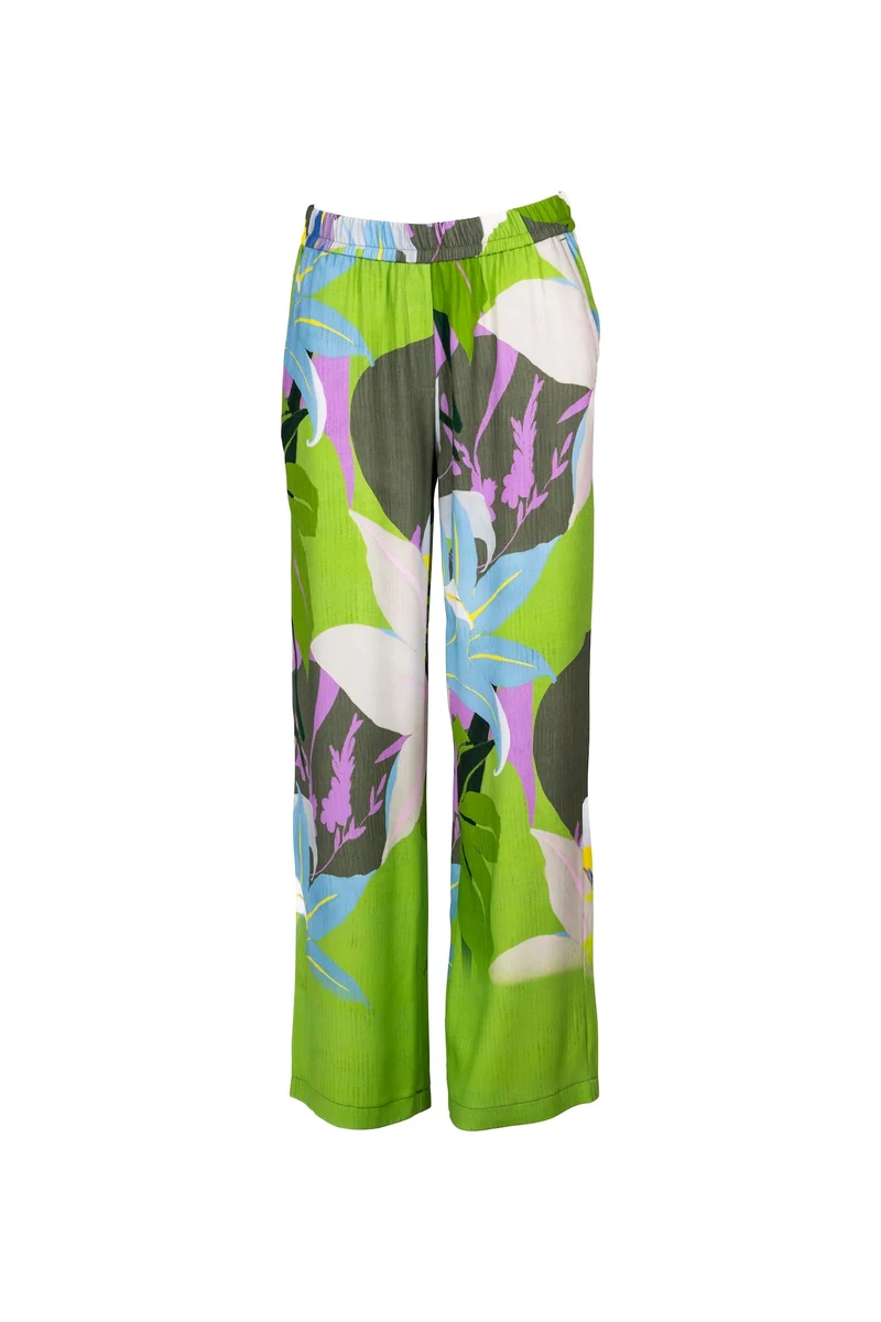 Stoffhose mit Exotic Floral Print "Wide Fit"