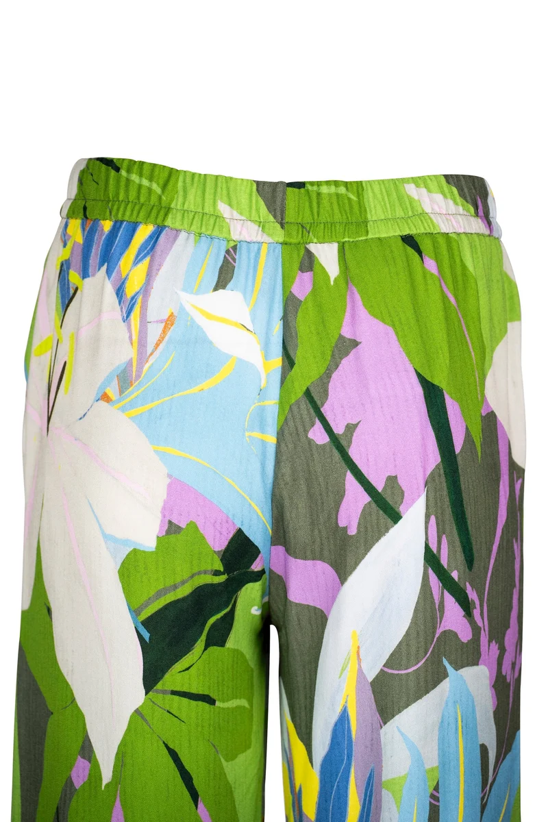 Stoffhose mit Exotic Floral Print "Wide Fit"