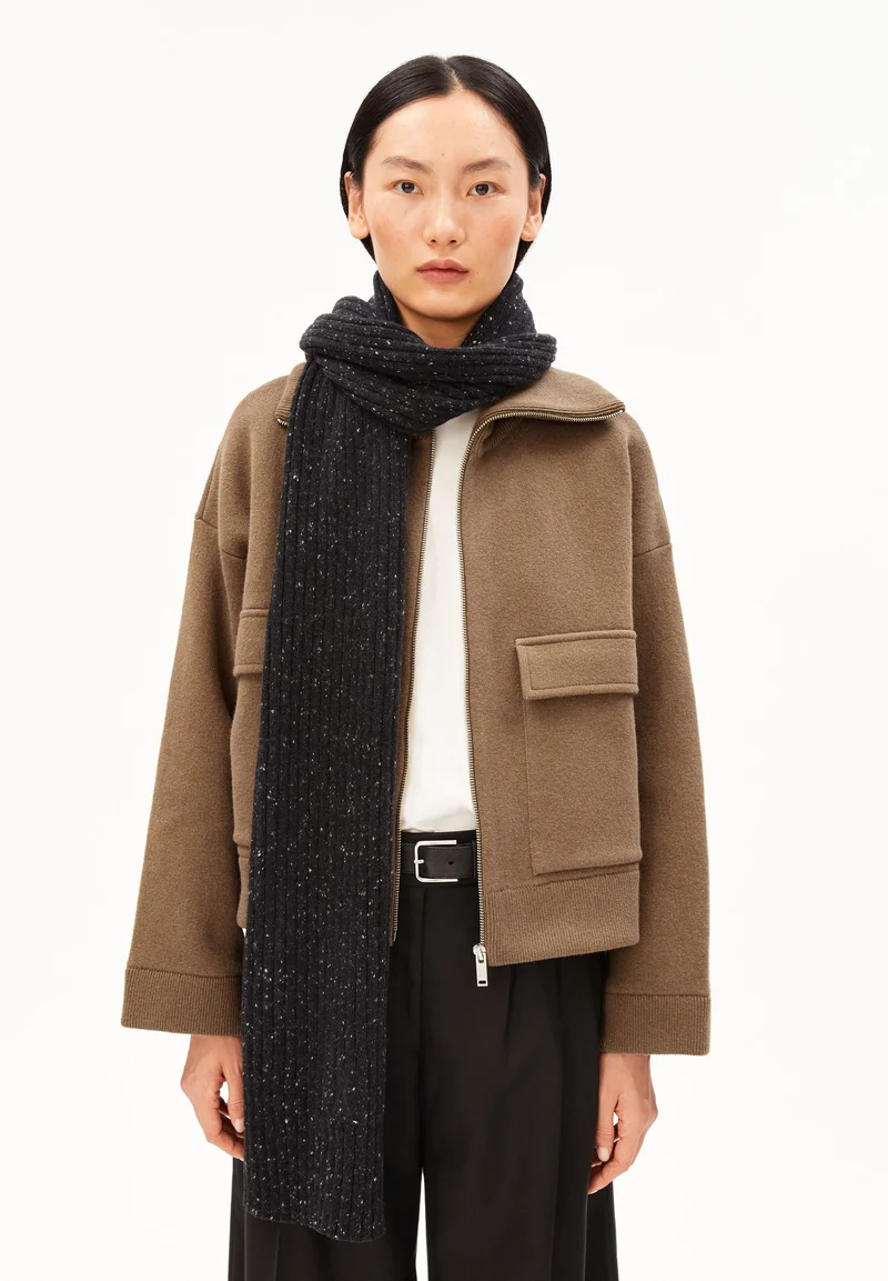 TWEED-STRICKSCHAL | black tweed