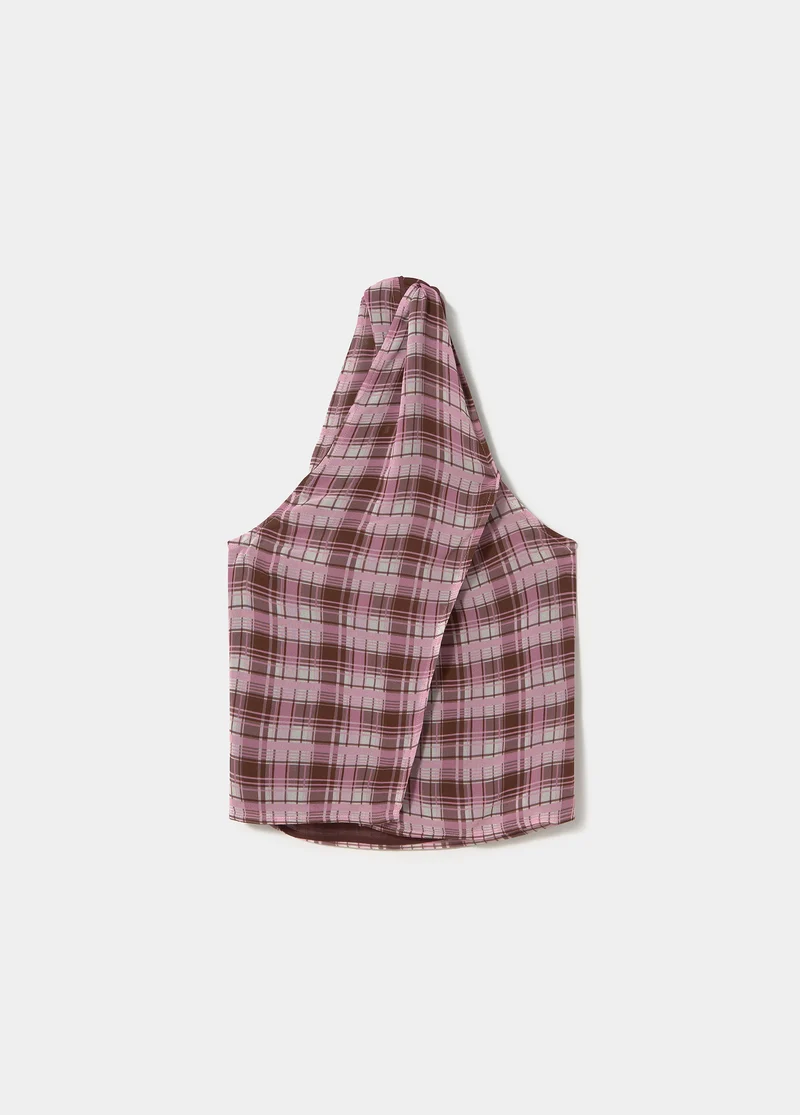 Draped-neck halter top