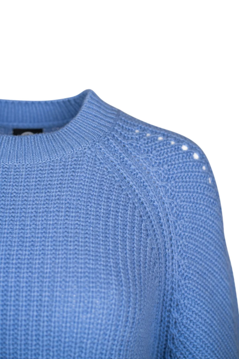 Perlfangpullover mit Kaschmir in Farbe Jeans