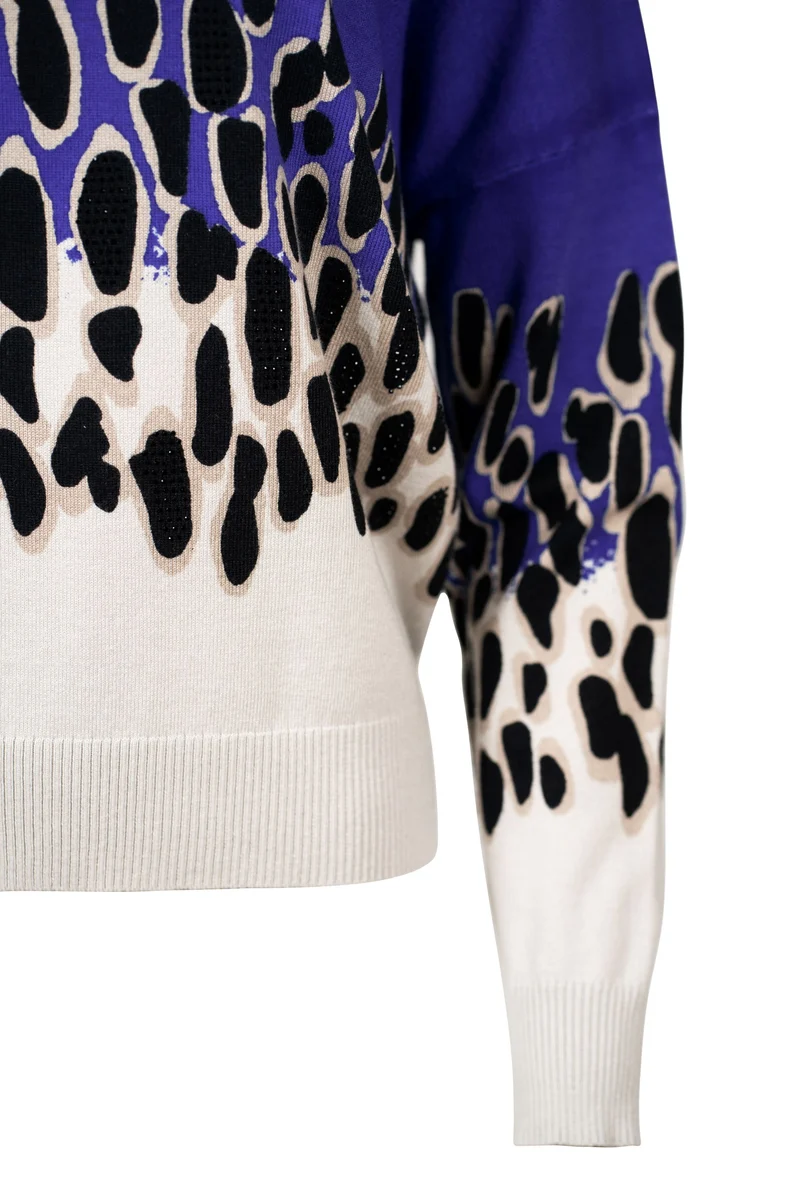 Langarmpullover mit Leo-Dessin