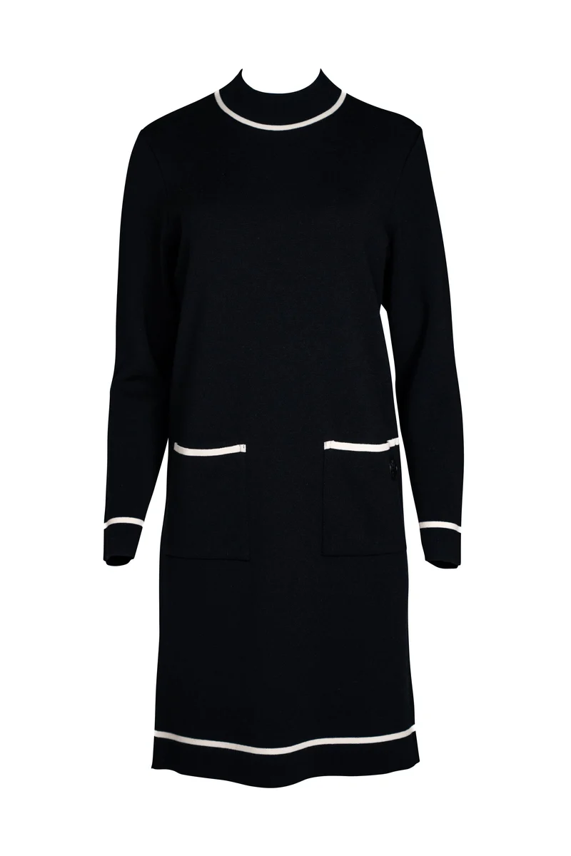 Strickkleid mit Kontrastblenden | 100% Made in Germany