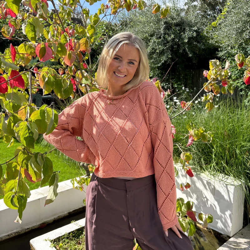 Strick-Set MERINO Pullover mit Rautenmuster (inkl. Strickanleitung)