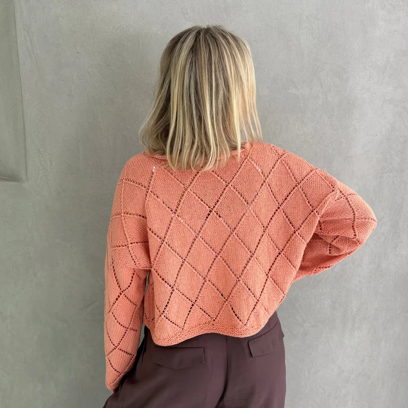 Strick-Set MERINO Pullover mit Rautenmuster (inkl. Strickanleitung)