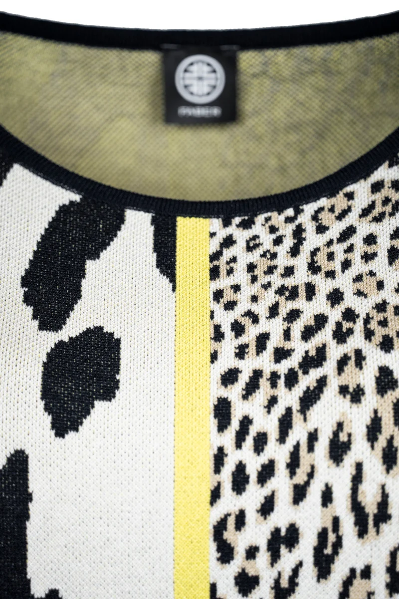 3/4 Pullover mit Leo-Jacquard-Muster | 100% Made in Germany