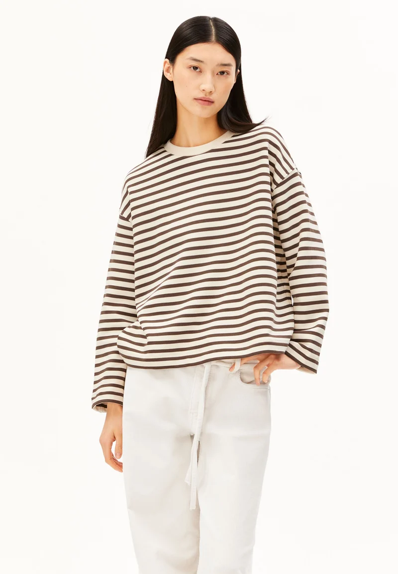 FRANKAA MAARLEN GESTREIFTES SWEATSHIRT | undyed-claystone