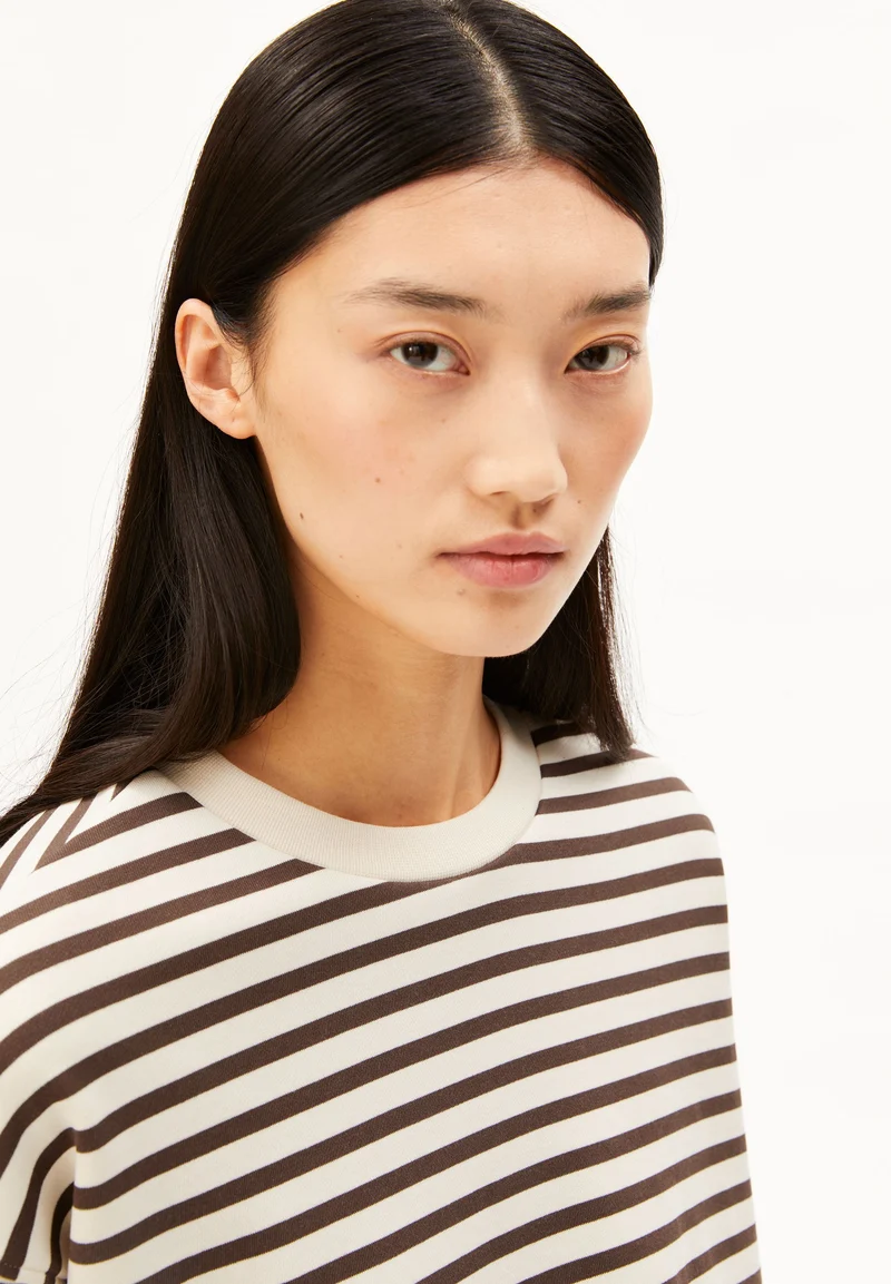 FRANKAA MAARLEN GESTREIFTES SWEATSHIRT | undyed-claystone
